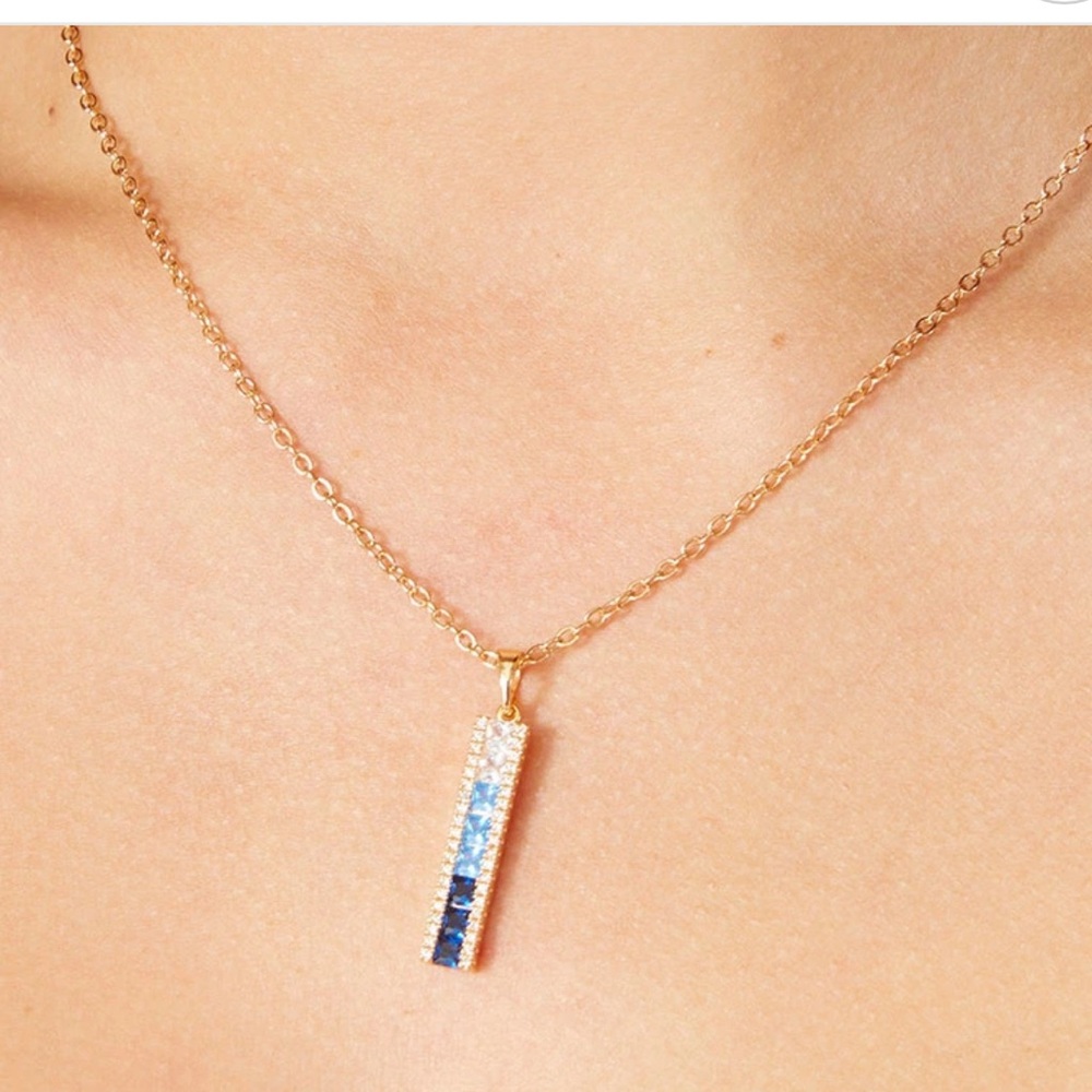 Vince Camuto Blue Ombre CZ necklace NWT